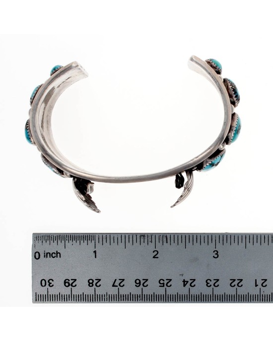 Navajo Orville Tsinnie Sterling Silver Turquoise Watch Cuff Bracelet